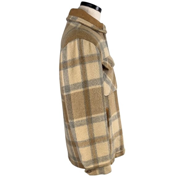 Woolrich Mens Medium Plaid Wool Blend Jacket Talon Zipper Sherpa Lining 70's - Picture 4 of 14